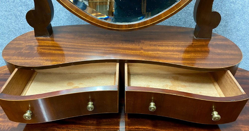 Unusual Edwardian Inlaid Mahogany Dressing Table View IV