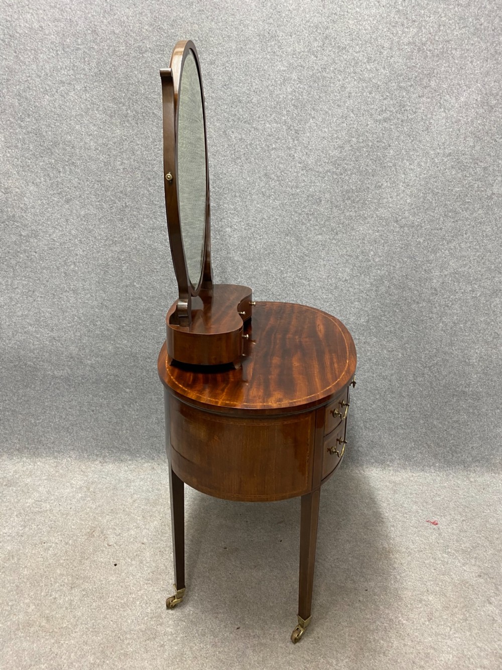 Unusual Edwardian Inlaid Mahogany Dressing Table View XI