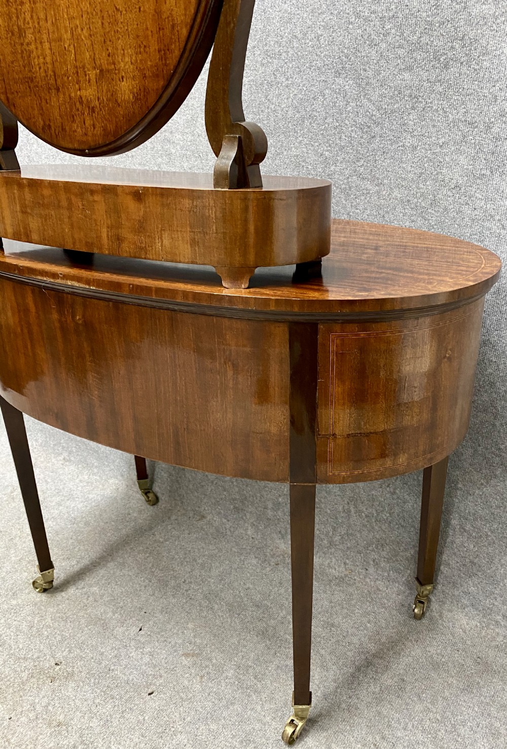 Unusual Edwardian Inlaid Mahogany Dressing Table View XII