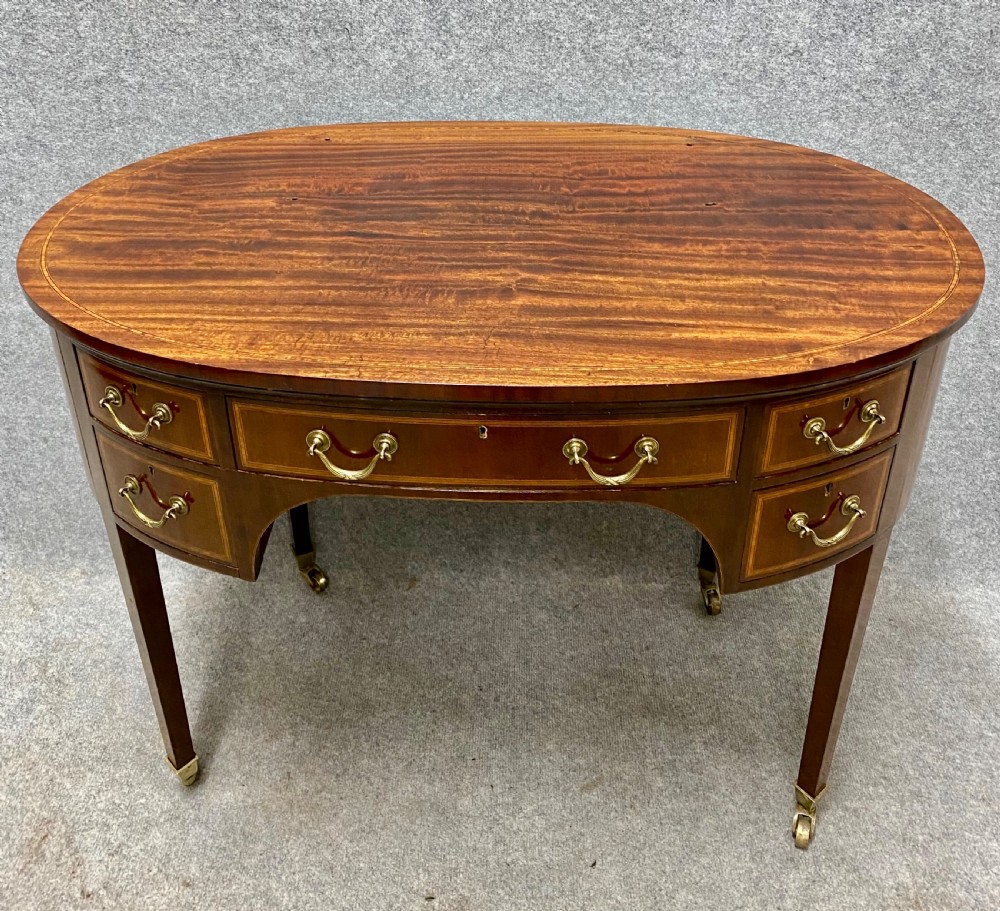 Unusual Edwardian Inlaid Mahogany Dressing Table View XIII