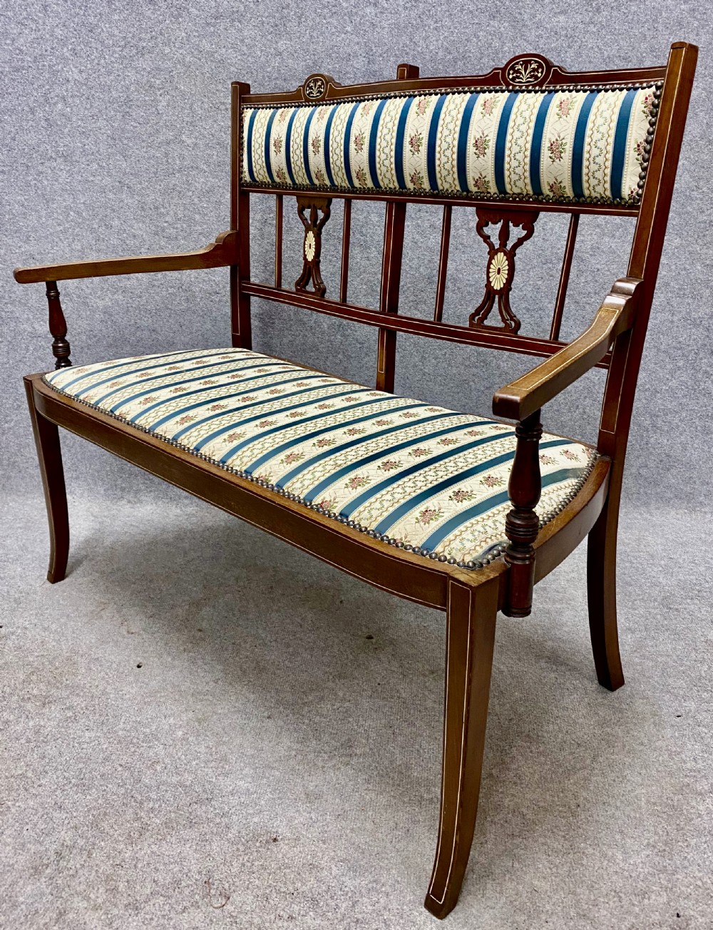 Small Edwardian Inlaid Settee