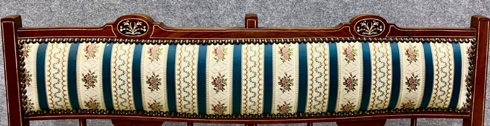Small Edwardian Inlaid Settee View II