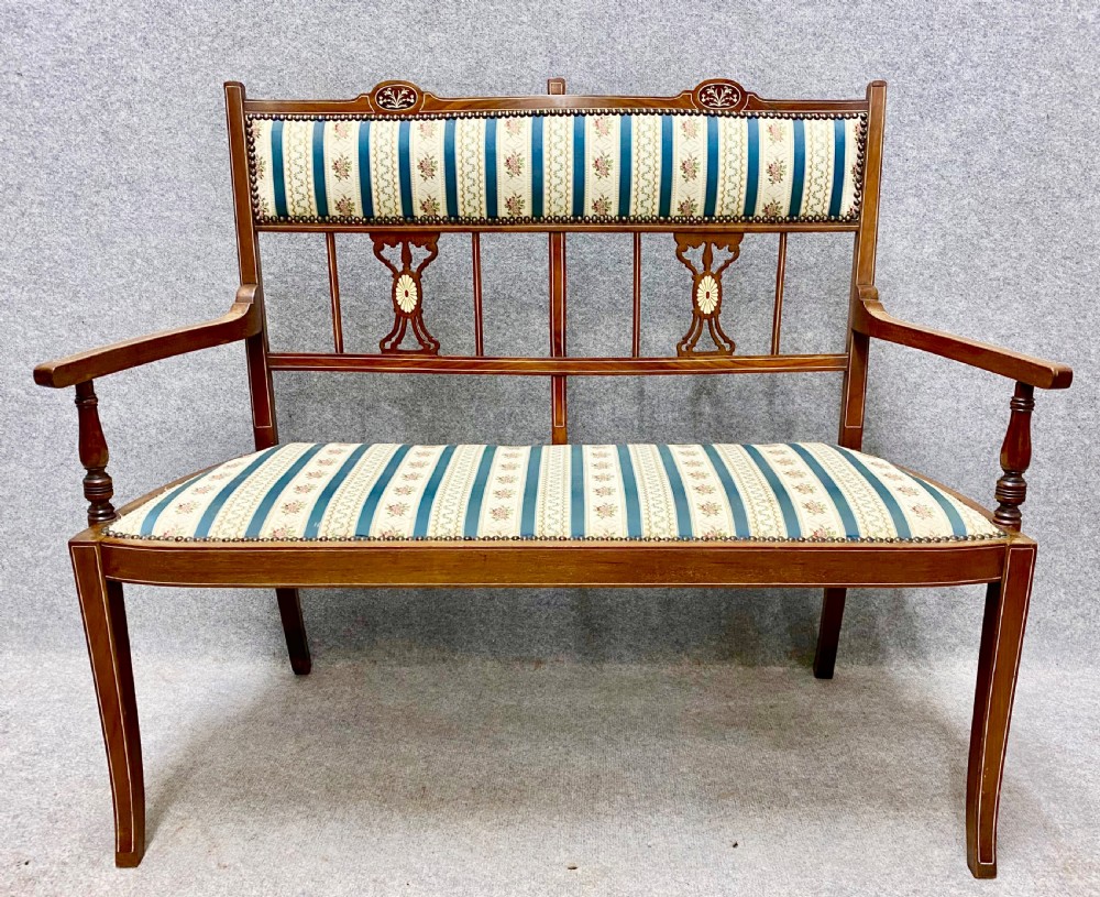Small Edwardian Inlaid Settee View III