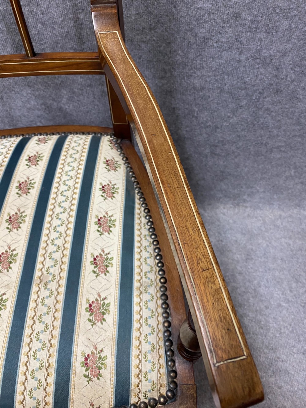Small Edwardian Inlaid Settee View X