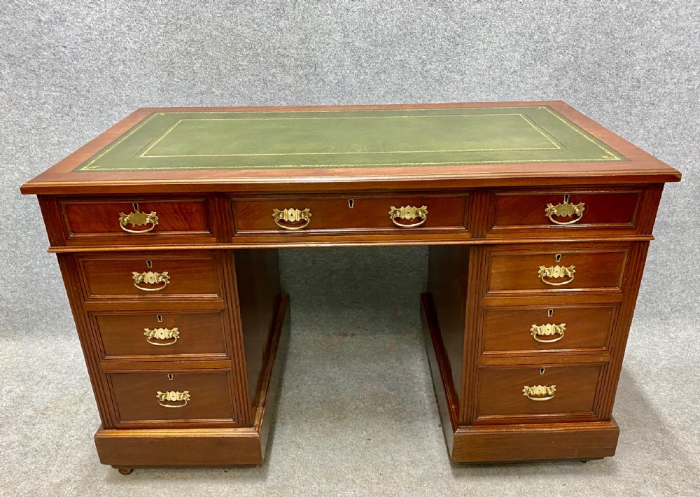  Victorian Walnut Pedestal Desk View II