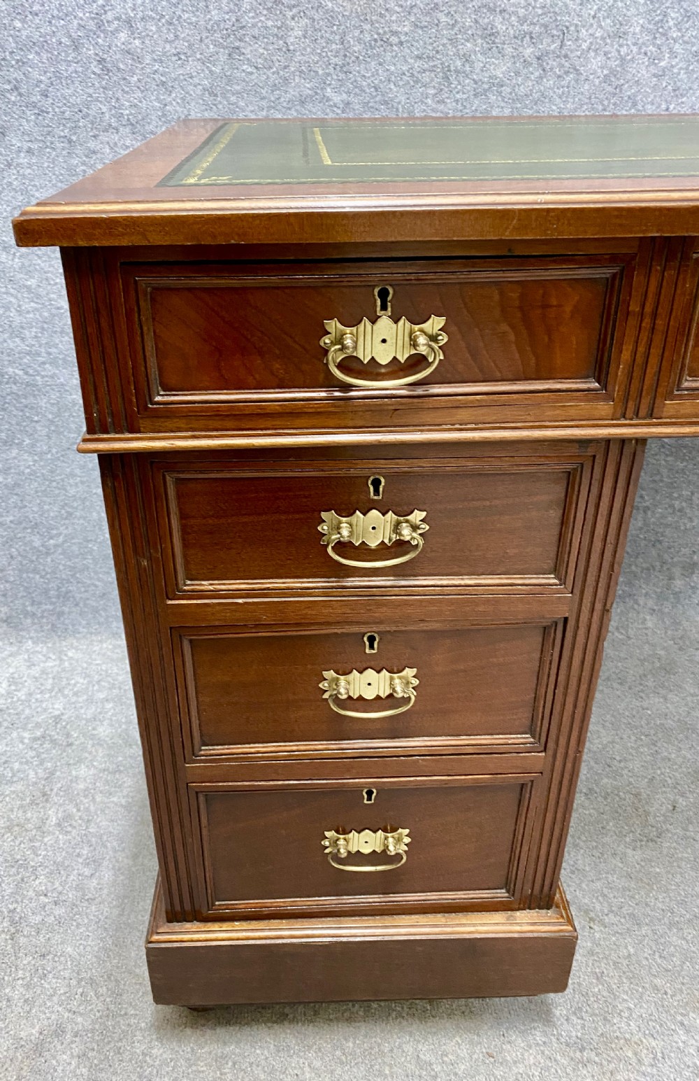  Victorian Walnut Pedestal Desk View III