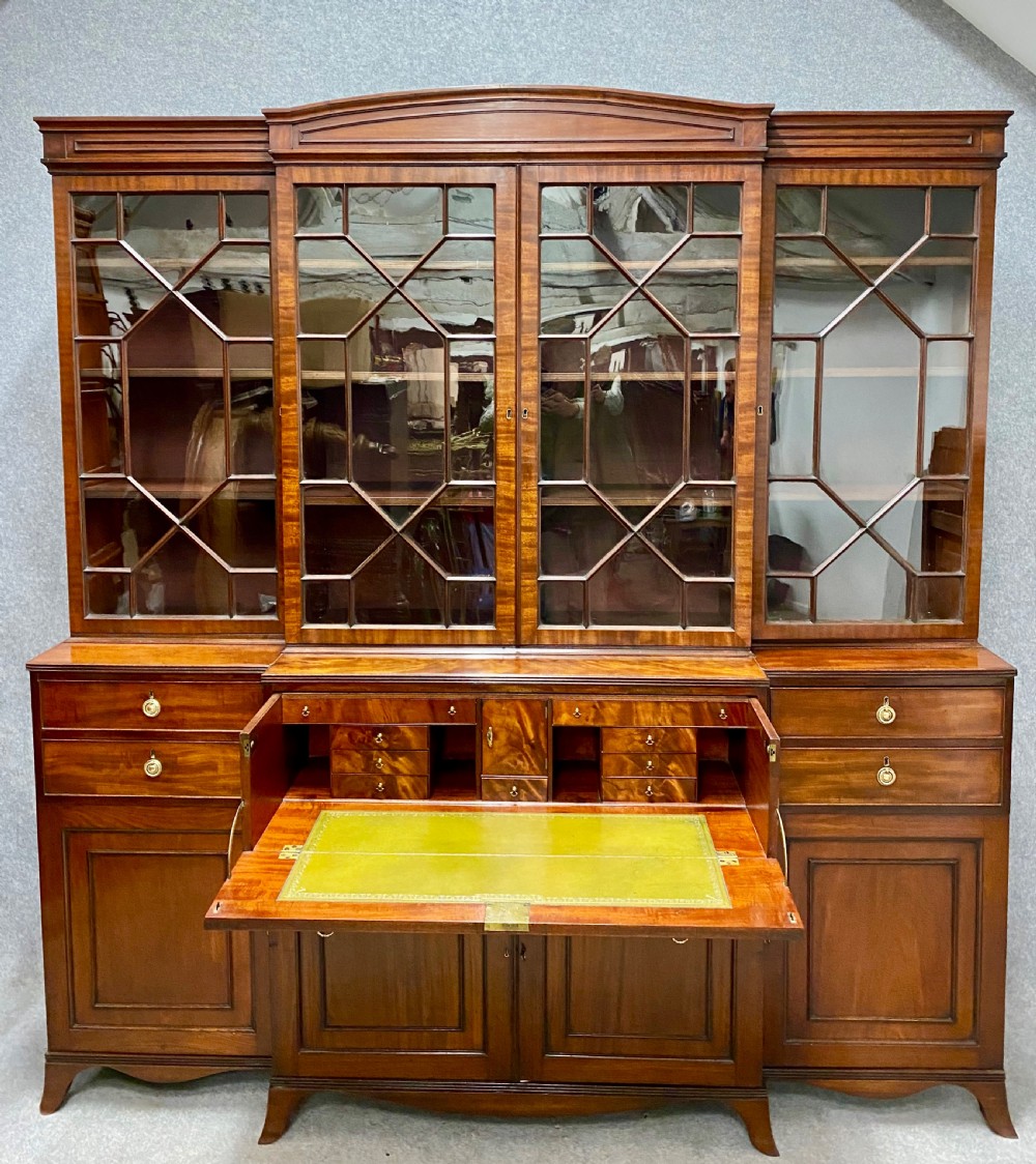 George III Mahogany Secretaire Bookcase