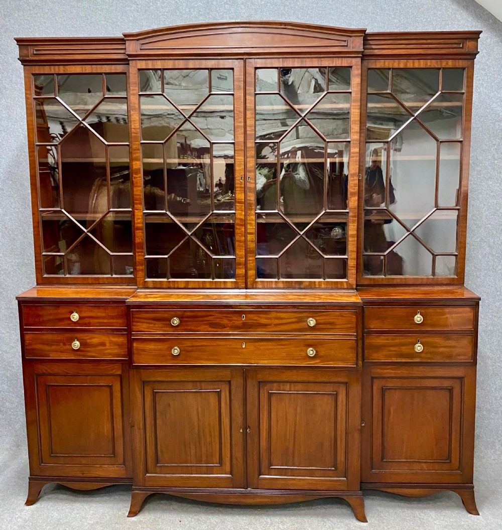 George III Mahogany Secretaire Bookcase View II