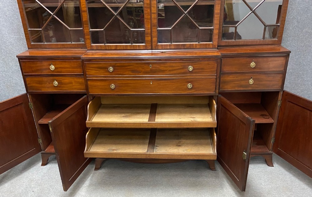 George III Mahogany Secretaire Bookcase View V