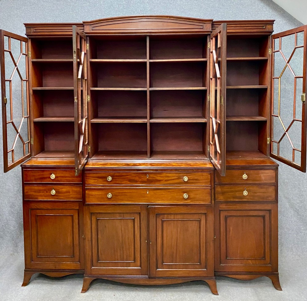 George III Mahogany Secretaire Bookcase View VIII