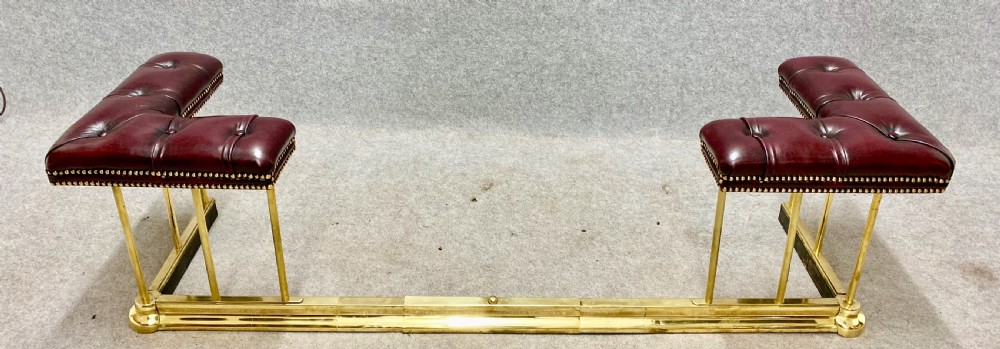 Antique Adjustable Brass Club Fender View V