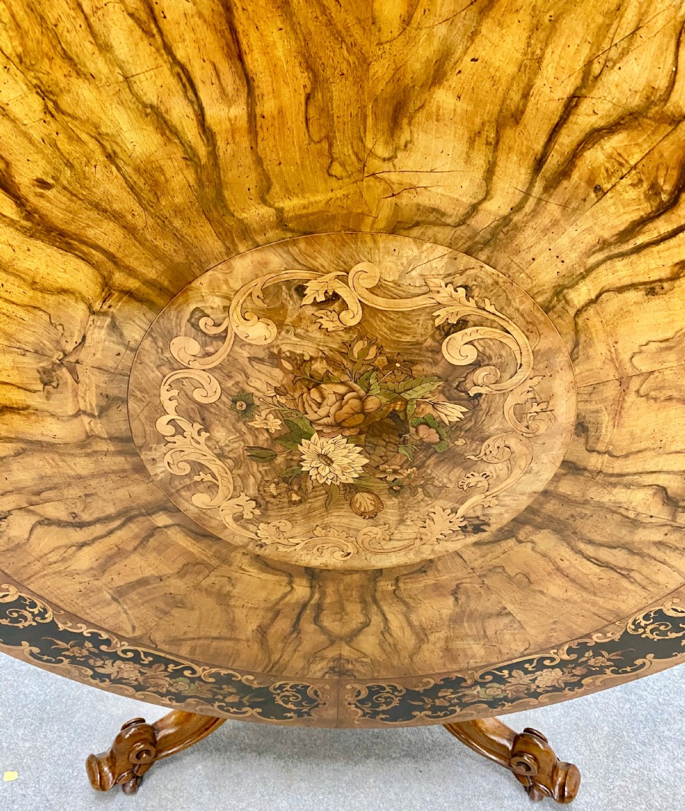 Victorian Marquetry Centre or Dining Table View V
