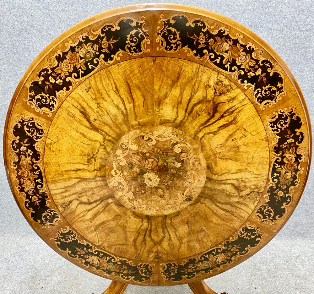 Victorian Marquetry Centre or Dining Table View XVI