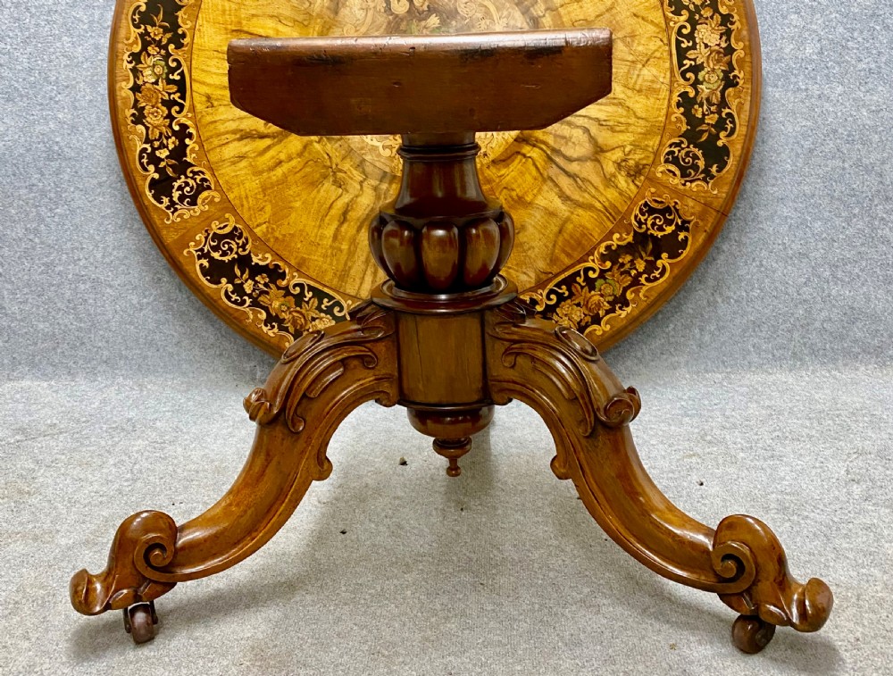 Victorian Marquetry Centre or Dining Table View XVII