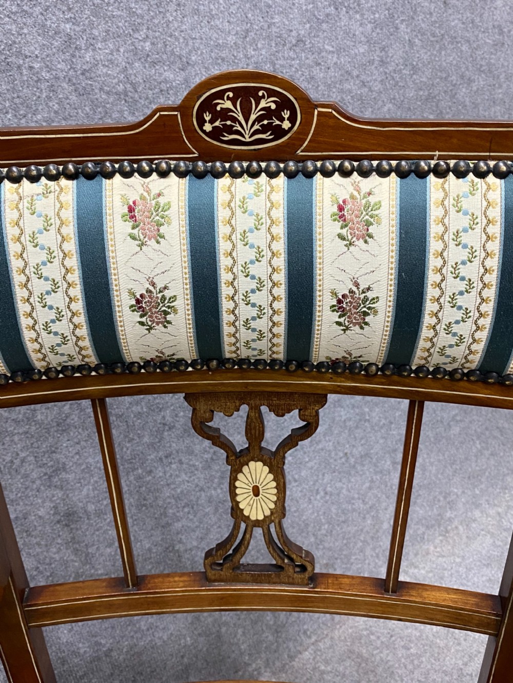 Pair Edwardian Inlaid Armchairs View VI