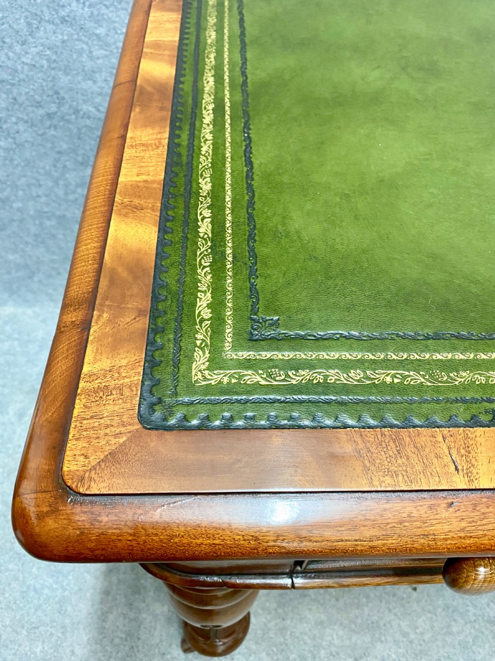 Large Double Sided Mahogany Writing Table View VI
