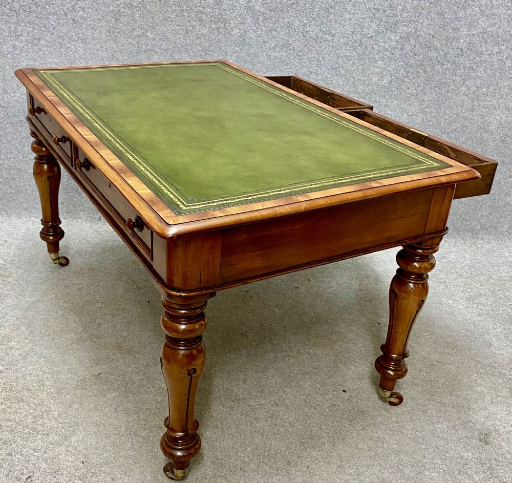 Large Double Sided Mahogany Writing Table View IX