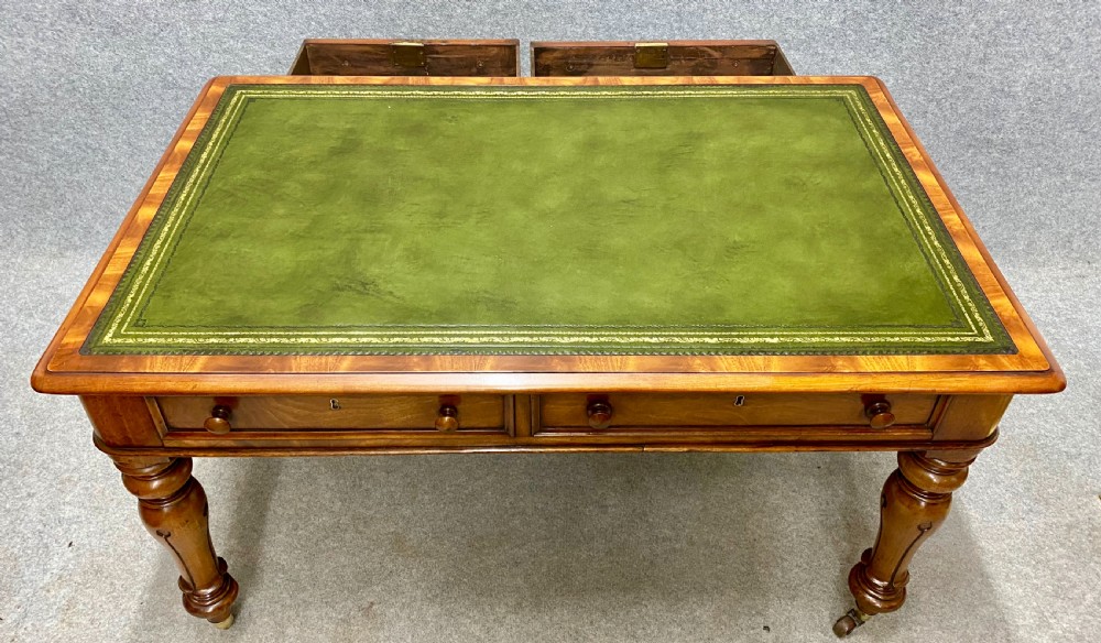 Large Double Sided Mahogany Writing Table View X