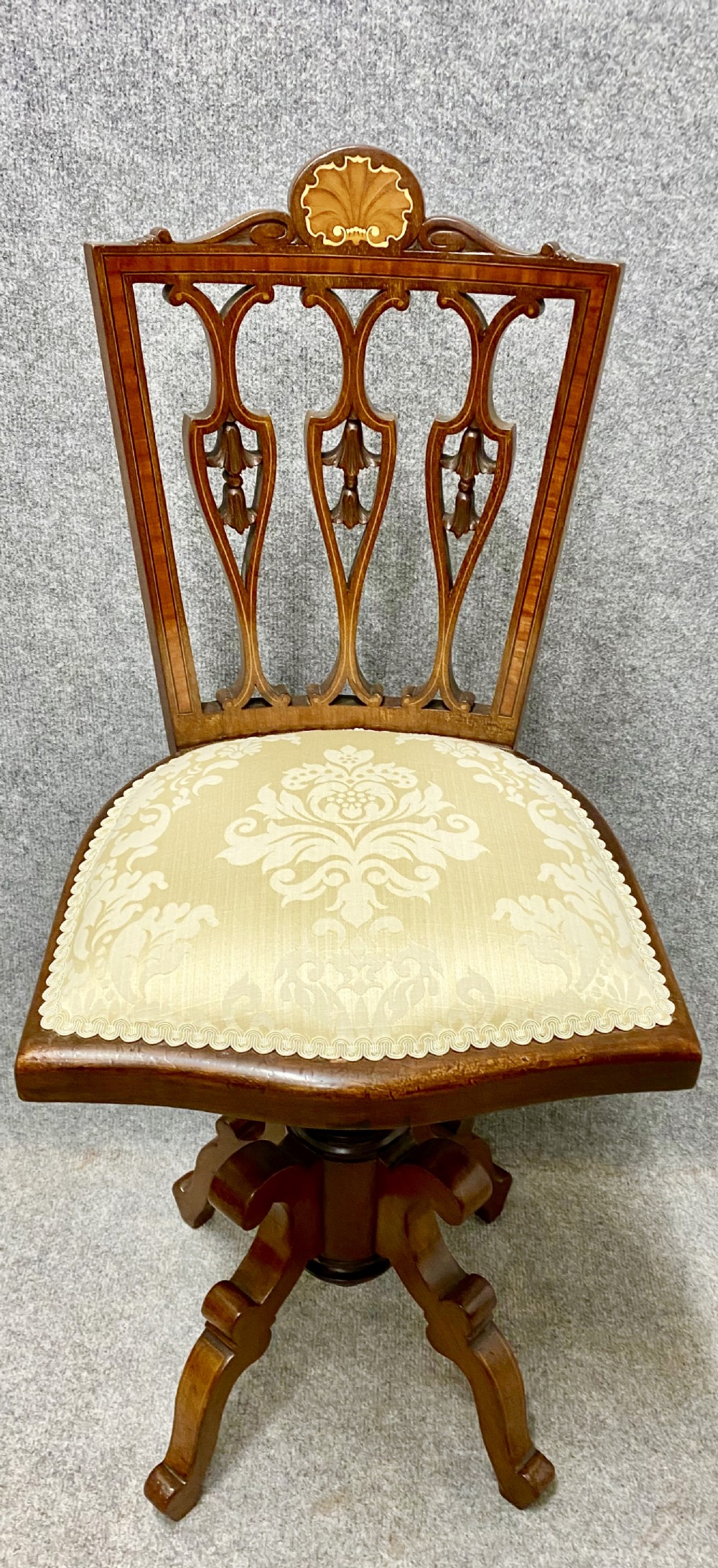 Edwardian Sheraton Revival Inlaid Music Chair