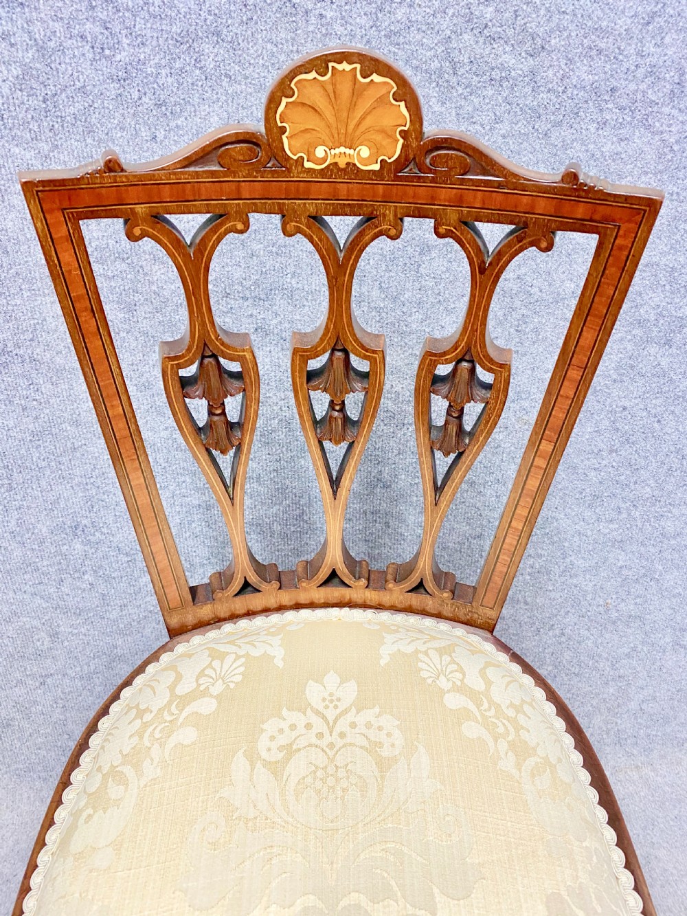 Edwardian Sheraton Revival Inlaid Music Chair View II