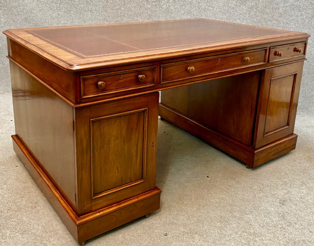 Good Quality Antique Mahogany Partners Desk View II