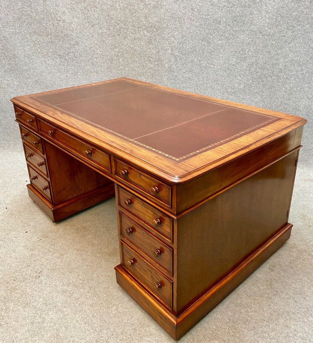 Good Quality Antique Mahogany Partners Desk View VI