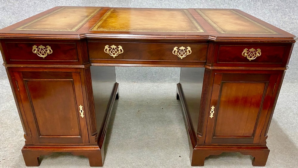Edwardian Mahogany Partners Desk View IX