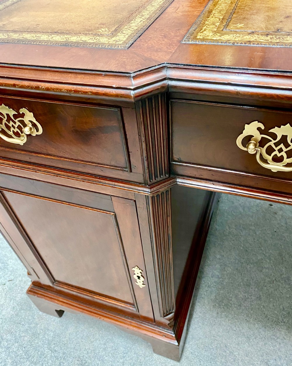 Edwardian Mahogany Partners Desk View XII