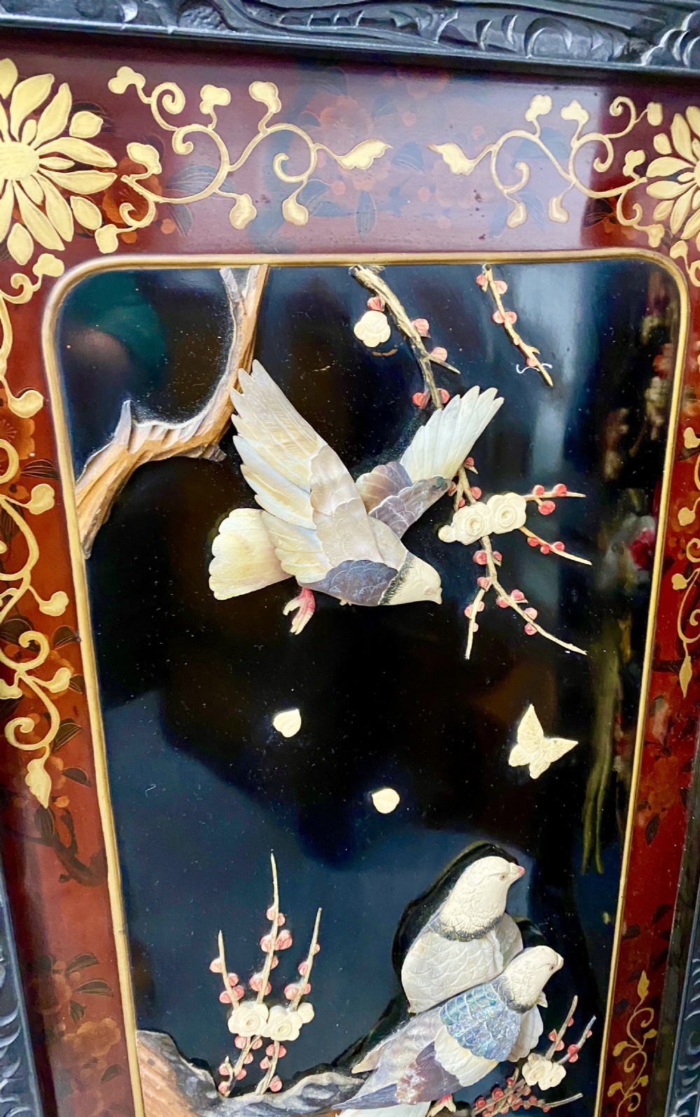 Spectacular Large Shibayama Meiji Period Screen/ Room Divder View IX