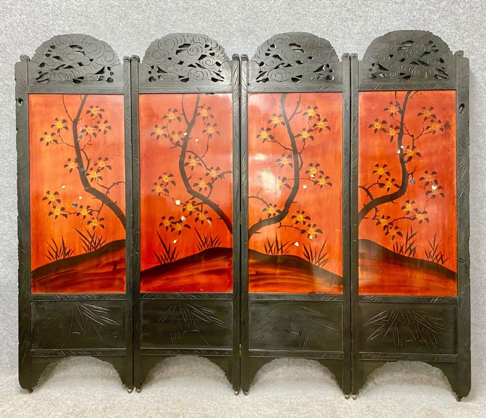 Spectacular Large Shibayama Meiji Period Screen/ Room Divder View XVI