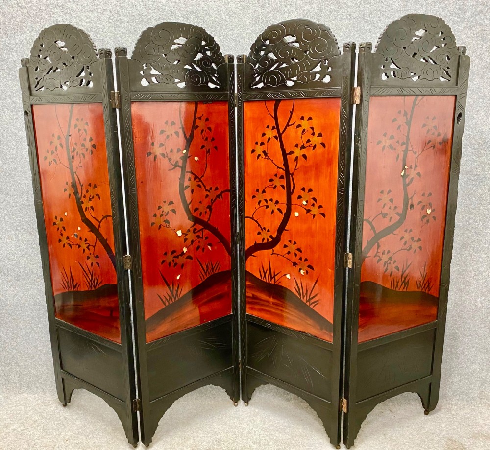 Spectacular Large Shibayama Meiji Period Screen/ Room Divder View XVII