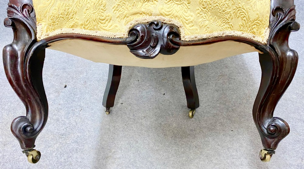 Victorian Rosewood Cabriole Legged Armchair View VI