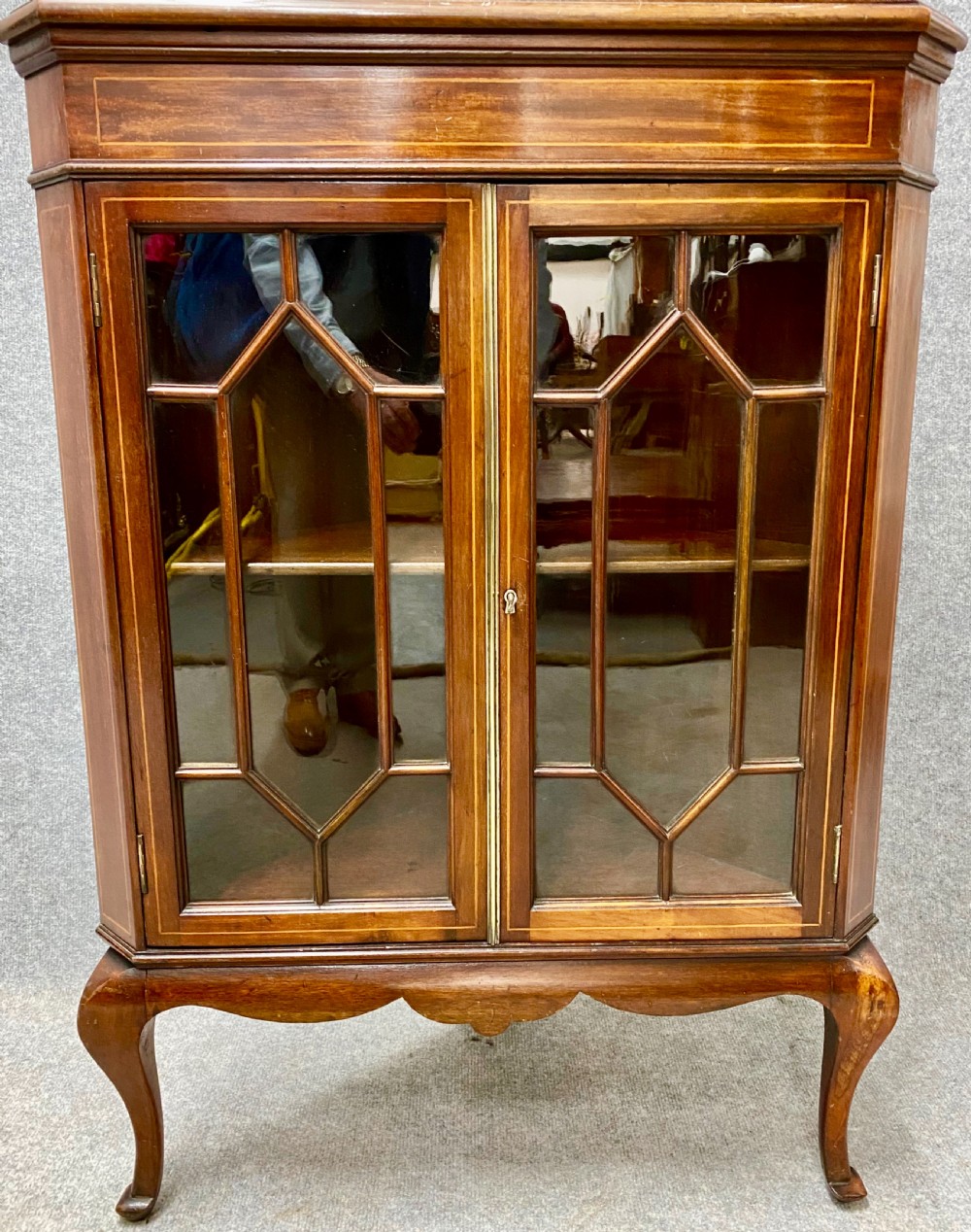 Edwardian Inlaid Corner Cabinet View V