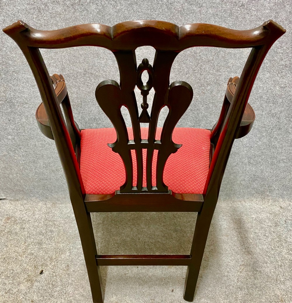 Pair Of Antique Chippendale Style Mahogany Armchairs View IX