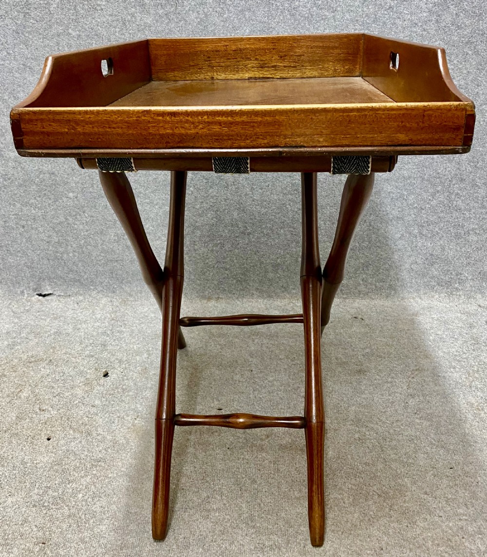 Antique Mahogany Butlers Tray on Stand View II
