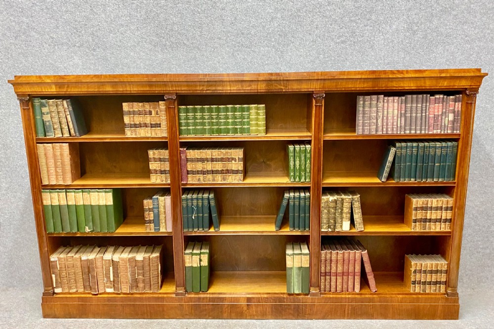 Substantial Large Walnut Open Bookcase View III