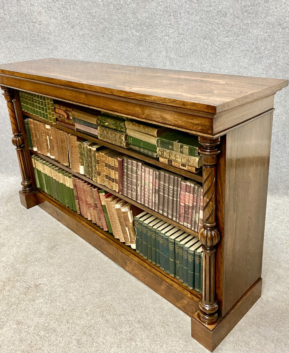 Good Quality Rosewood Open Bookcase View IX