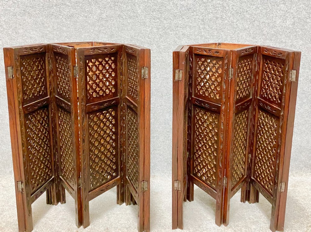 Unusual Pair of Hoshiapur Silver Wire inlaid Tables View III
