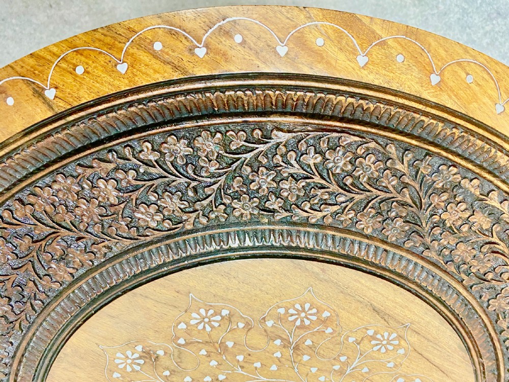 Unusual Pair of Hoshiapur Silver Wire inlaid Tables View VIII