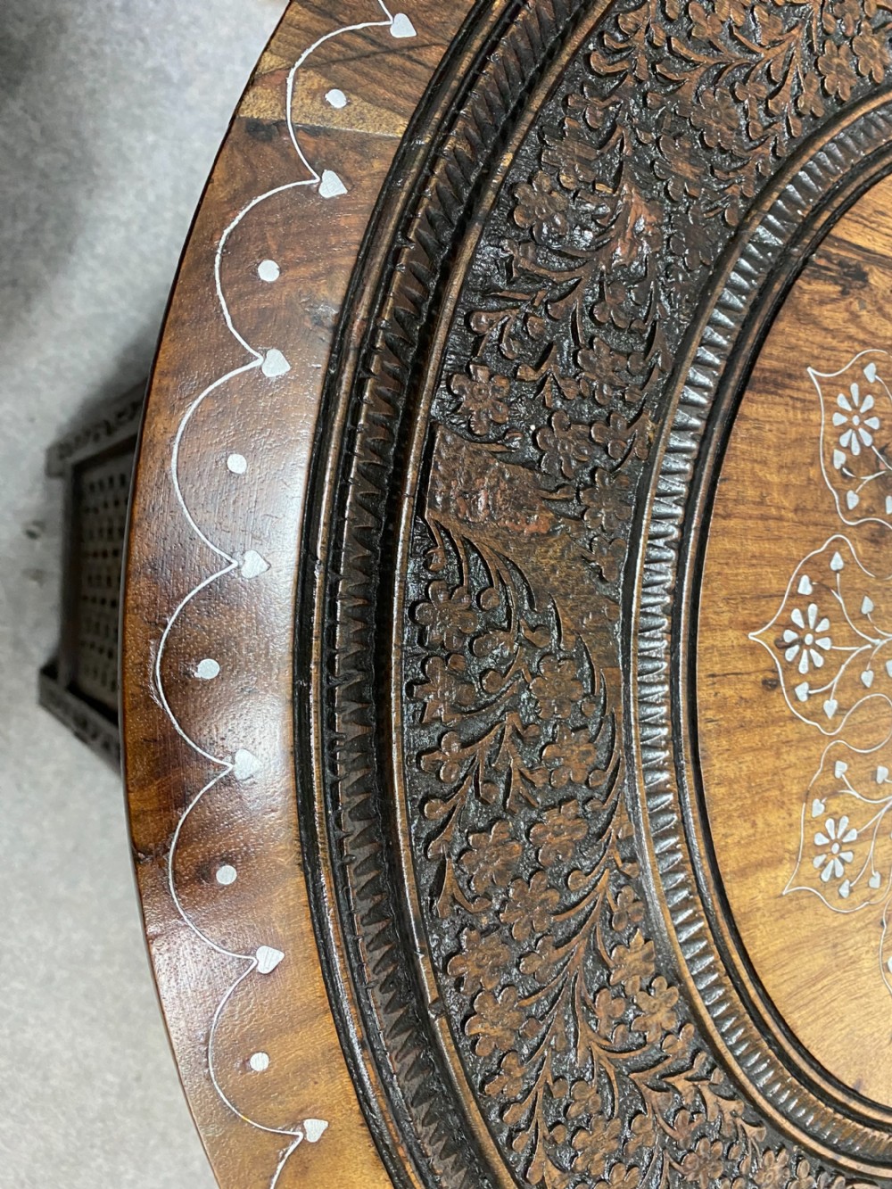 Unusual Pair of Hoshiapur Silver Wire inlaid Tables View XI