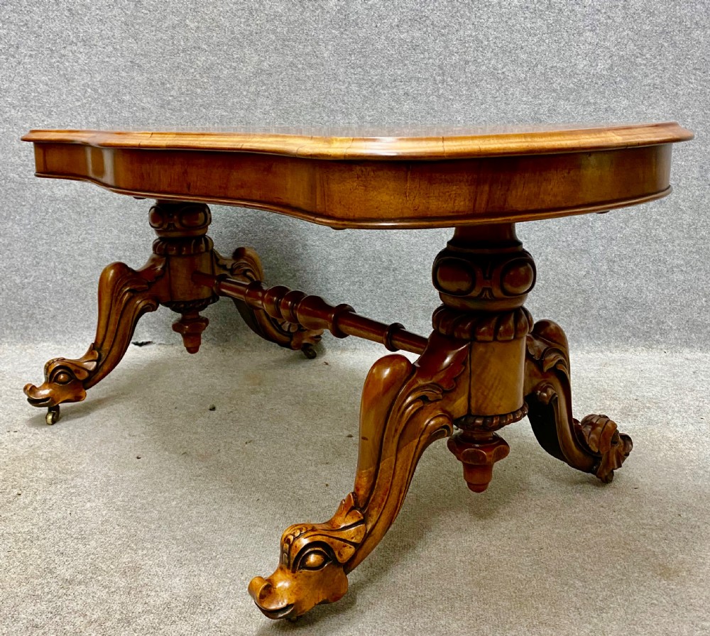 Antique Victorian Walnut Coffee Table View III