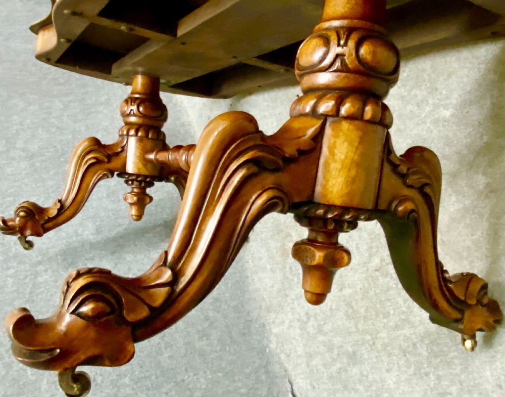 Antique Victorian Walnut Coffee Table View IX