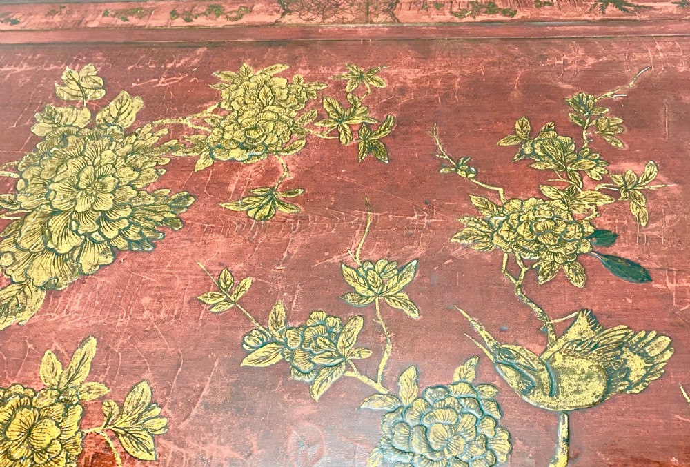 Chinoiserie Red Lacquered Coffee Table View II
