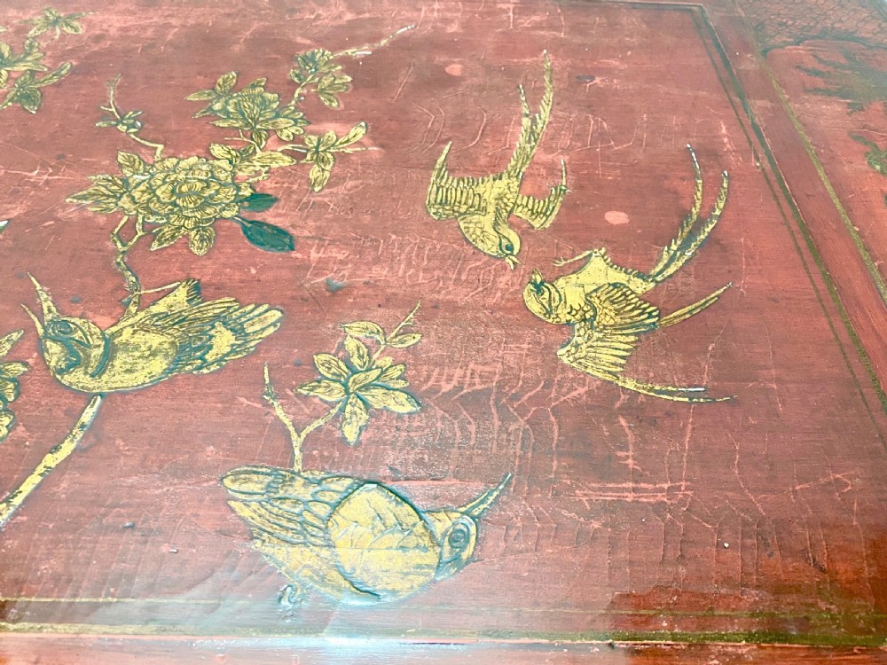 Chinoiserie Red Lacquered Coffee Table View III