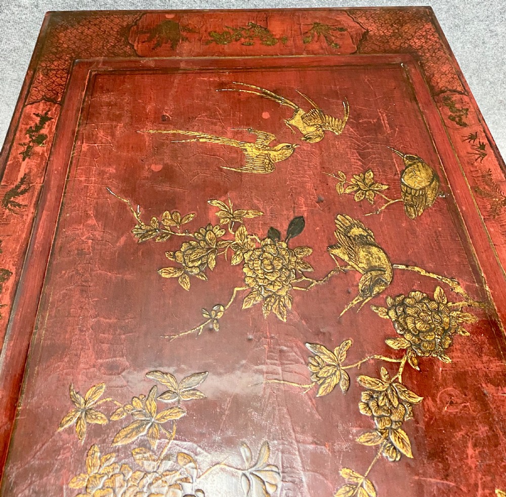 Chinoiserie Red Lacquered Coffee Table View VI