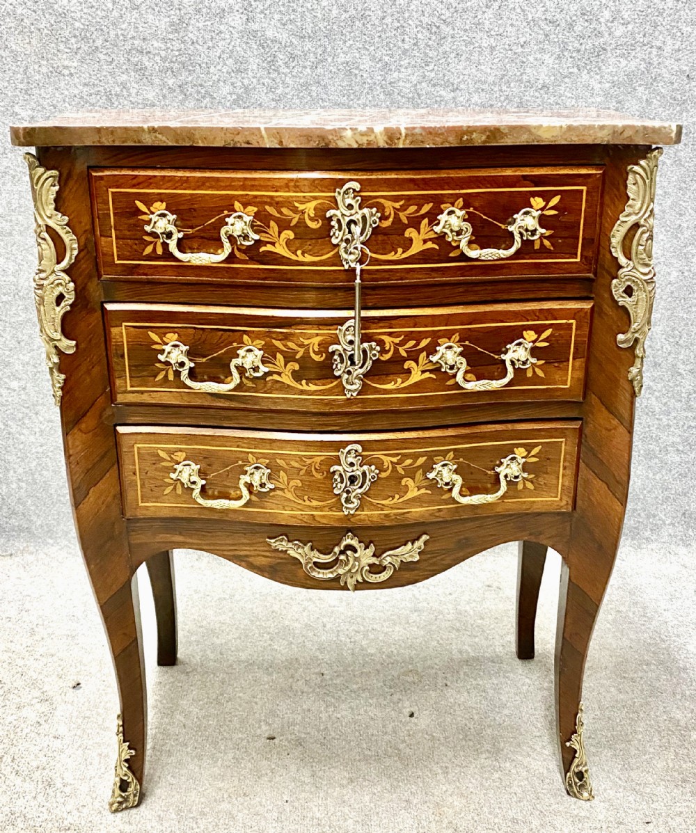 Small French Marble top Chest of Drawers