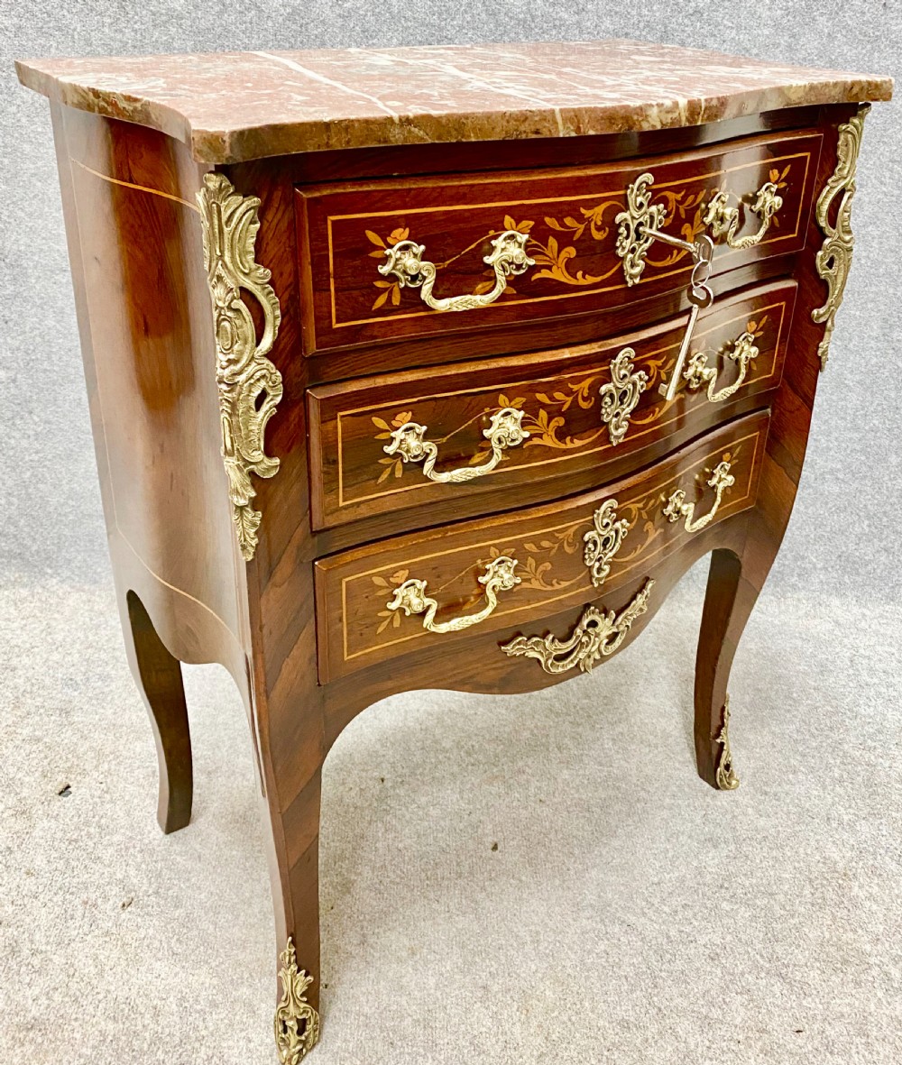 Small French Marble top Chest of Drawers View II