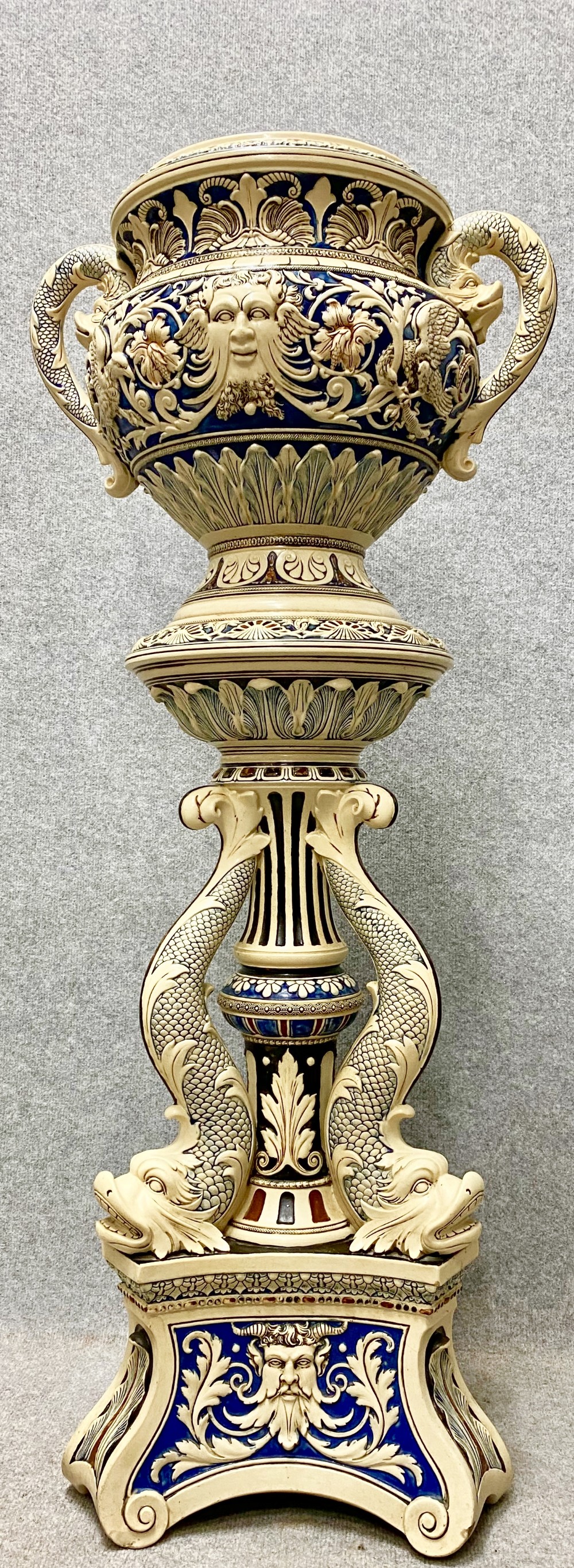 Impressive Large Antique Jardiniere on Stand