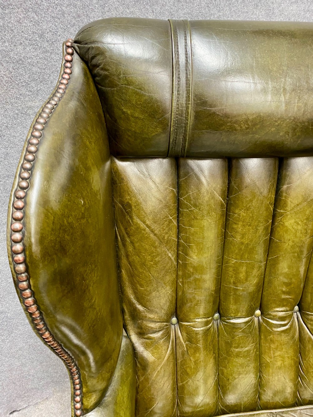 George I Style Leather Winged Armchair  View V
