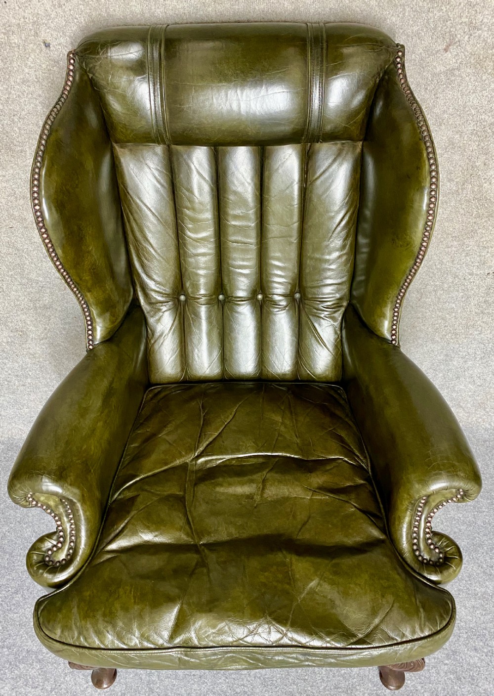 George I Style Leather Winged Armchair  View VII